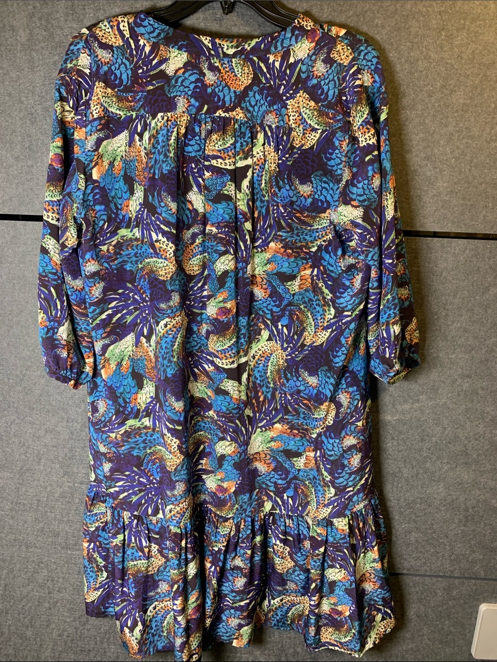 SALONI Multicolor Printed Tiered V-Neck Long Sleeve Dress - Picture 3 of 11